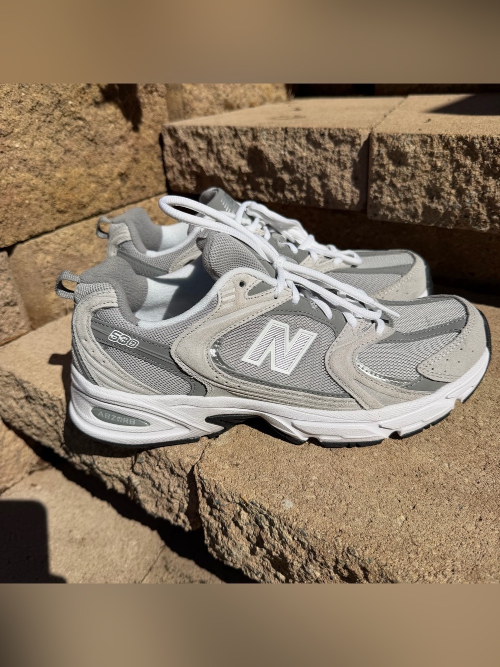 New Balance Men's Gray & White 530 Athletic Sneakers